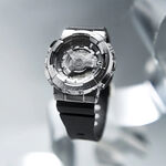 CASIO 卡西歐 G-SHOCK 金屬色雙顯電子錶-百搭銀 GM-S110-1A, , large