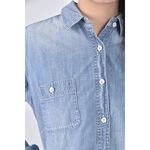 (S) uniqlo質感丹寧牛仔棉質純棉藍色長袖上衣二手衣, , large