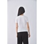 (S) agnes b質感棉質純棉白色短袖上衣二手衣, , large