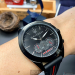 [星晴錶業]MASERATI手錶,46mm,R8871612004黑色錶面黑錶殼深黑色矽膠錶帶款, , large