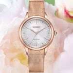 CITIZEN 星辰 L系列 非洲菊光動能米蘭帶女錶 EM1153-88A, , large