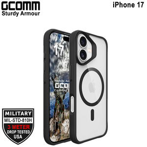 GCOMM iPhone 17  3米軍規磁吸防摔殼 Sturdy Armour MagSafe兼容  硬石黑