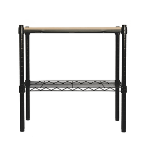 【Y HOUSE】60x30x60 cm pine two-layer storage rack rack iron rack - black paint