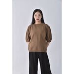 (M) 【房業涵私服】srrissa毛衣棕色短袖上衣二手衣, , large