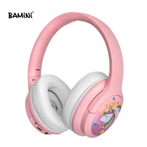 [JunYu] BAMiNi Space children's flagship over-ear active noise reduction Bluetooth headphones (gift box packaging - earphone storage bag included) - Pink