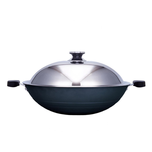 [寶馬牌 瓷釉炒鍋附蓋 42cm雙耳] JA-A-012-042