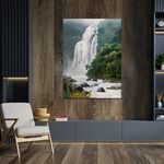 【御畫房】高山飛瀑 國家一級畫師手繪油畫60×90cm(VF-100), , large