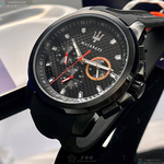 [星晴錶業]MASERATI手錶,44mm,R8851123007黑色錶面黑錶殼深黑色矽膠錶帶款, , large