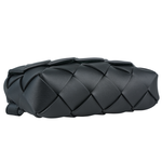 BOTTEGA VENETA Diago 平滑小牛皮編織翻蓋胸口包/腰包/黑色, , large