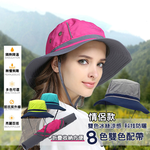 【JAR嚴選】情侶款戶外涼感遮陽防曬登山帽-橙色(灰邊), , large