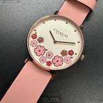 [星晴錶業]COACH手錶,36mm,CH00204白色錶面玫瑰金錶殼粉紅真皮皮革錶帶款, , large