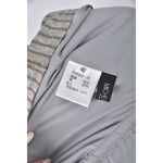 (S) michel klein質感亞麻條紋灰色短袖上衣二手衣, , large