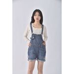 (XL) victoria丹寧牛仔吊帶藍色短褲二手衣, , large