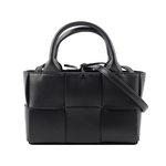 BOTTEGA VENETA Candy Arco 大格小羊皮編織迷你二用包/黑色, , large