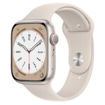 Apple Watch S8 GPS ; 45mm 星光色鋁金屬錶殼搭配星光色運動型錶帶 _ 台灣公司貨+贈, , large