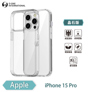 【O-ONE】【軍功II-晶石殼】APPLE iPhone 15 Pro 雙料材質 多重保護 升級抗撞防摔 手機保護殼