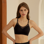 【伊柔EVEROY】偷心視角 無痕裸感無鋼圈內衣 M-2XL｜網紗微性感 W033-63 霧光黑, , large