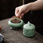 【A&R】招財開運 青瓷貔貅三足鼎香爐 , , large