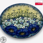 【SOLO Vintage】Cerraf Polish Pottery 19cm Round Plate Traces of Fragrance in the Blue Fields Series Made in Poland, , large