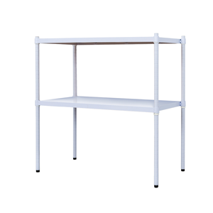 【Y HOUSE】90x45x75cm two-layer hole-free iron plate storage rack rack iron rack - paint white