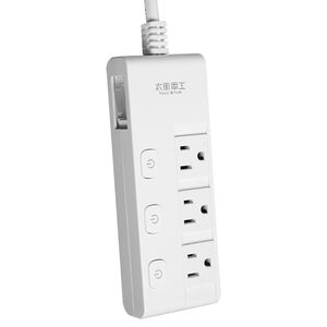 太星電工蓋安全四開三插滑蓋電腦線3P/6尺