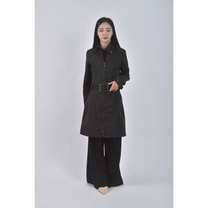 (S) tiffany棉質長板灰色綁帶外套二手衣