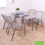 《DFhouse》伯格-不鏽鋼折合長方桌組(1桌4椅), , large