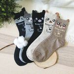 [Kaimei Cotton Industry] 8 pairs set, random and excellent, MIT made in Taiwan, pure cotton style women's socks, watery little animal style, , large