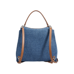 【ZENDAR】限量1折 頂級小牛皮牛仔布後背包 凱西系列 全新專櫃展示品, , large