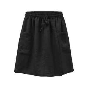 冰皺垂感一片式褲裙-黑色F