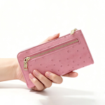 【M2nd】律米耶鴕鳥皮輕薄迷你長夾-土耳其藍(T65A), , large