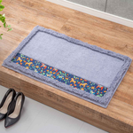 【HASHIZUME】Japan-Made Antibacterial & Deodorant Kitchen Mat 50×80cm – Light Gray (Nordic-Style Lucky Horse / Non-Slip Design / Machine-Washable), , large
