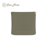 Textured leather storage bag Matcha, , large