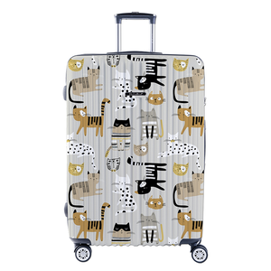 NaSaDen [Stripe Cat ]26" Checked Zipper Luggage