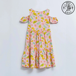 【SOLO Vintage】LCW Tropical Fruit Girls Sleeveless Dress Pure Cotton Pink Made in Turkey 3-4y, , large