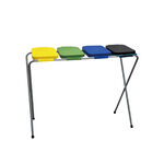 【四款可選】鋼管回收架 SP-01 折疊式分類回收架(送分類貼紙) 移動式垃圾桶 收納回收桶 資源回收桶 摺疊垃圾架, , large