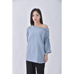 (XL) xiaoweilongxue棉質純棉藍色長袖上衣二手衣, , large