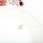 【Angel & Me】氣質 檸檬黃水晶 方形 s925 純銀 項鍊 生日 禮物, , large