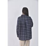(L) kitten排扣格紋藍色長袖上衣二手衣, , large