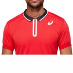 Asics 亞瑟士 男 開襟上衣 網球衣 POLO衫 短袖上衣 運動 訓練 健身 快乾 紅 [2041A134-602], , large