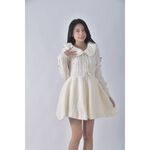 (S) liz lisa毛衣v領白色洋裝二手衣, , large