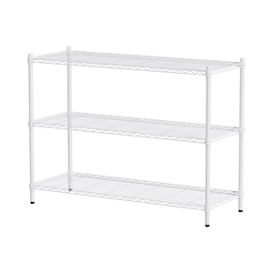 【Y HOUSE】120x35x90cm Lightweight Three-layer Iron Rack Iron Rack Shelf-Painted White