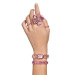 SWAROVSKI 施華洛世奇 八角方形水晶手鍊手錶 女錶-粉紅色/23x17mm(5630837), , large