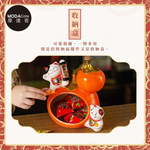 摩達客◉開運招財◉紅葫蘆福祿滿滿招財貓來福如意大口收納陶瓷擺飾 新春節糖果盒 玄關客廳茶几 櫃台來客, , large