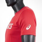 Asics 男女 短袖 T恤 運動 透氣 吸濕 快乾 抗UV 台灣製 延續 紅銀 [K31415-23A], , large