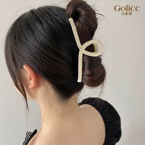 【Gulicc】古莉可 髮夾 雙排珍珠髮夾 大鯊魚夾