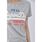 (S) superdry字母灰色短袖上衣二手衣, , large
