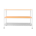 【Y HOUSE】90x45x60cm pine three-layer storage rack rack iron rack - painted white wood, , large