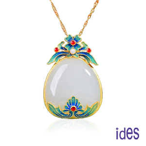[ides愛蒂思]東方系列設計款白玉髓項鍊/東方文藝