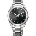 CITIZEN 星辰 光動能八角形經典大三針手錶 送禮推薦-銀x黑/41mm BM7600-81E, , large